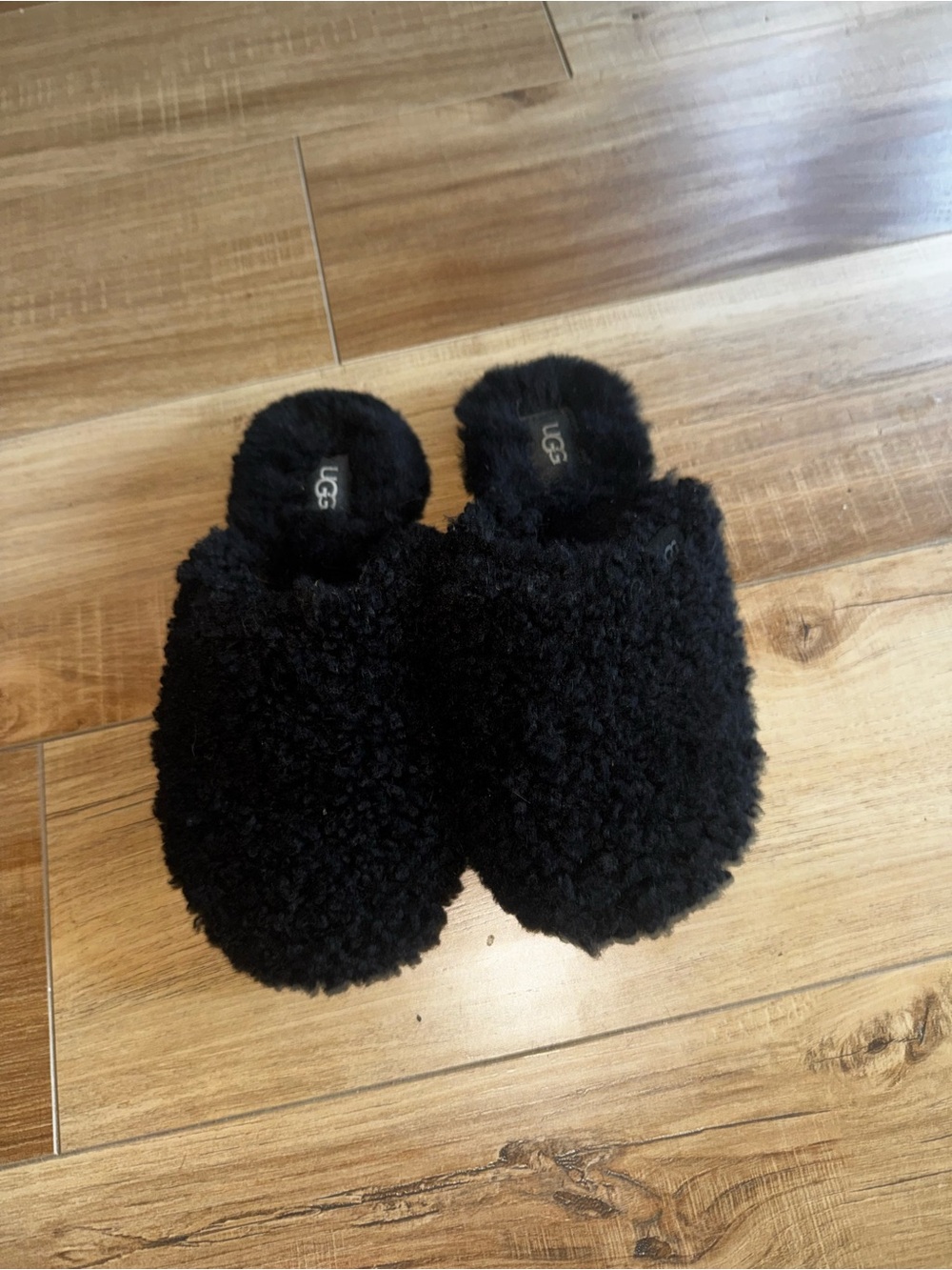 UGG Black Cozy Shearling Slip-On Slippers